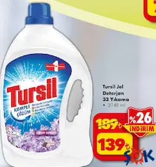 TURSİL JEL ÇAMAŞIR DETERJANI 33 YIKAMA 2145 ML fiyat ve kampanya bilgisi